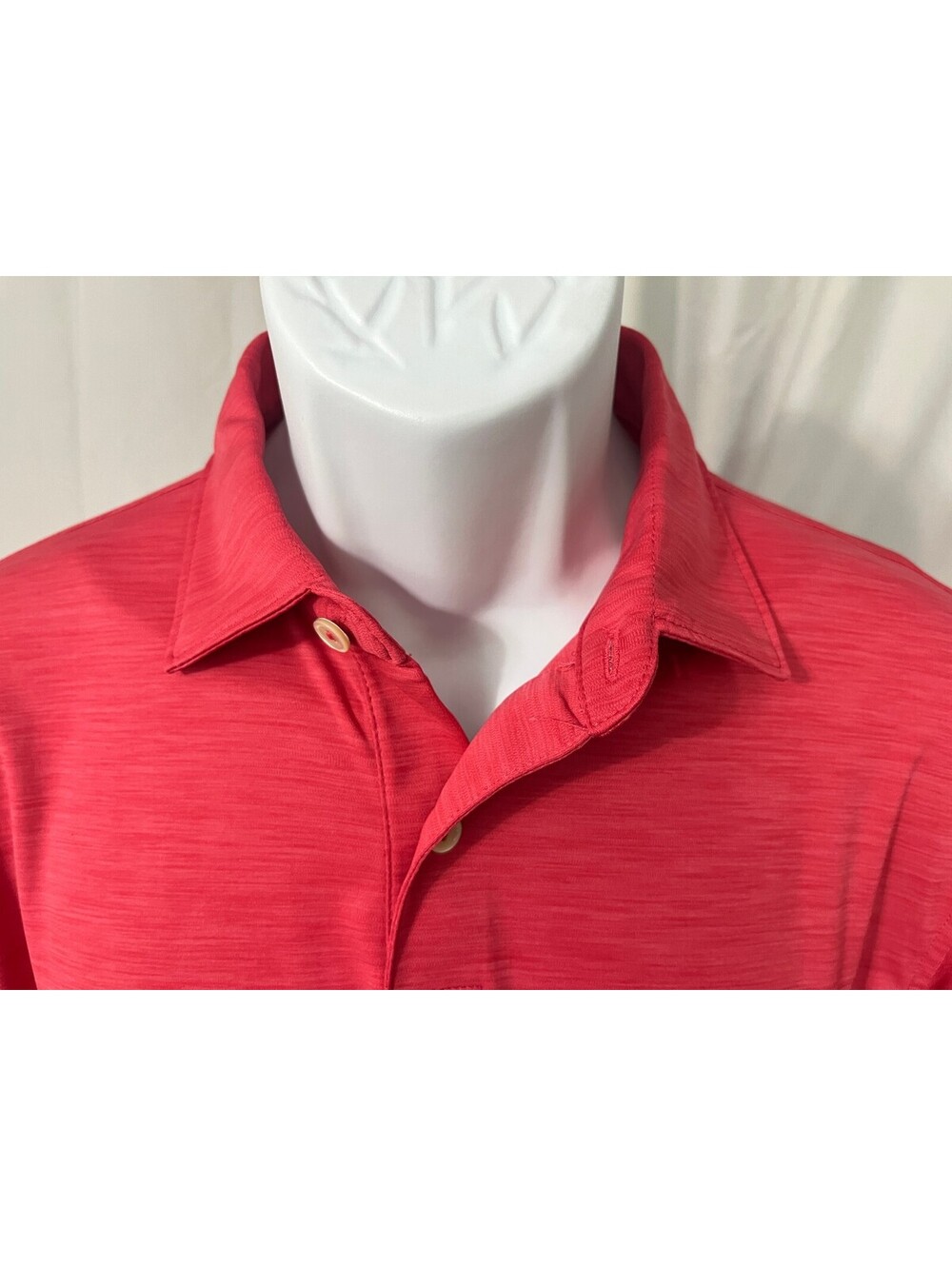 Peter Millar Men's Pink Marled Short Sleeve Featherweight Golf Polo Shirt S